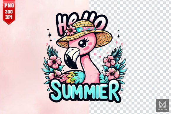 Download Hello Summer Flamingo Sublimation Design - Premium Resources