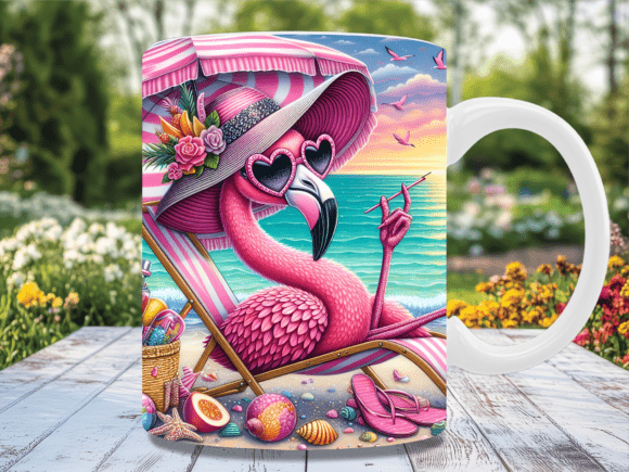 Download Fabulous Flamingo Beach Summer Mug Wrap - Mug Collection