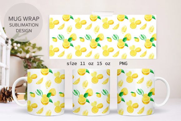 Download Mug Wraps Sublimation Tropical Lemon Mug - Mug Collection