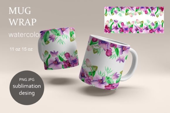 Download Mug Wraps Sublimation Tropical Orchid - Mug Collection