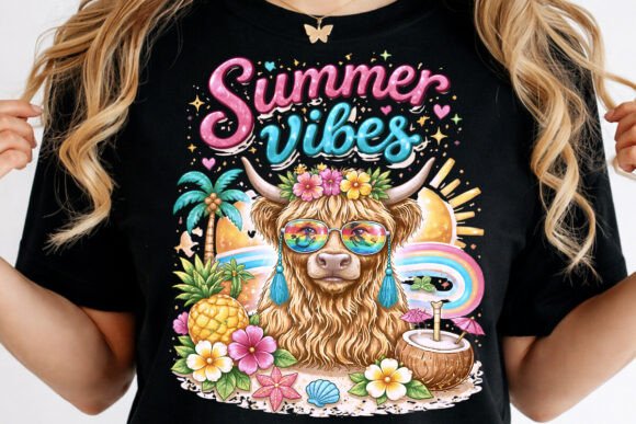 Download Summer Vibes Png, Highland Cow Design - Summer vibes Collection