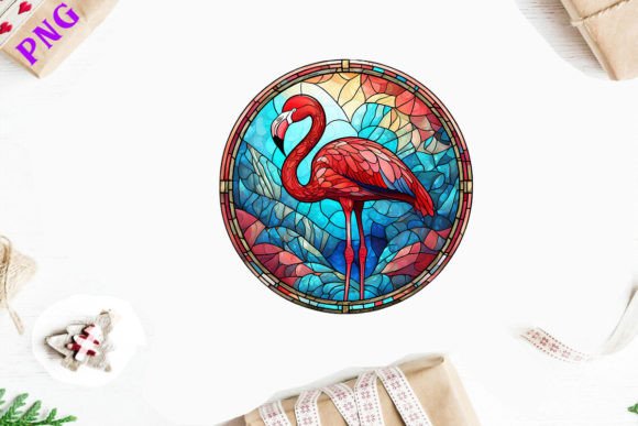 Download Stained Glass Flamingo Sublimation Art - Flamingo sublimation Collection