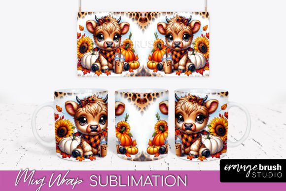 Download Highland Cow Mug Wrap - Fall Mug PNG - Mug Collection