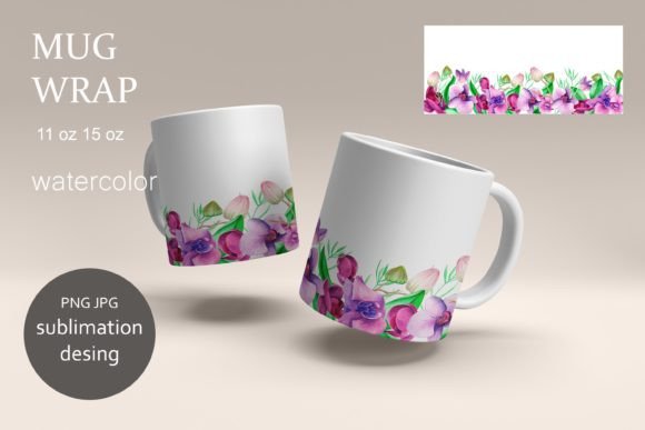 Download Mug Wraps Sublimation Tropical Orchid - Mug Collection