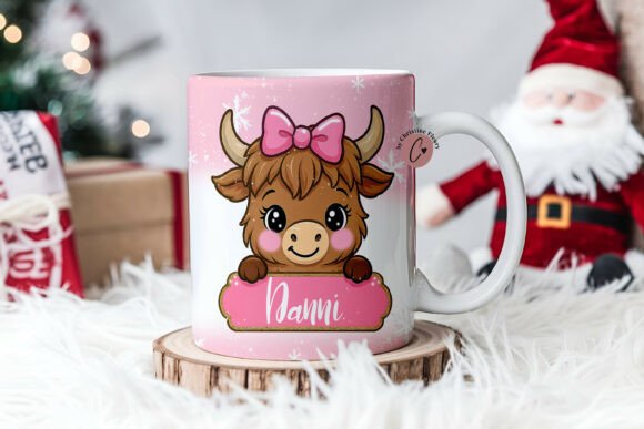 Download Pink Custom Christmas Highland Cow Mug - Mug Collection
