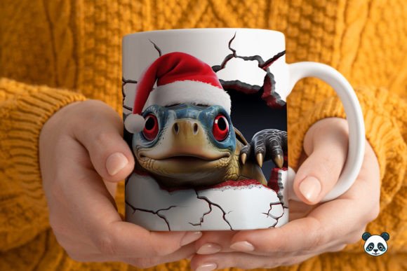 Download 3D Christmas Sea Turtle Mug Wrap 1 - Mug Collection