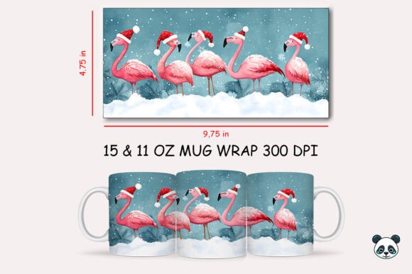 Download Christmas Flamingo Mug Wrap - Mug Collection