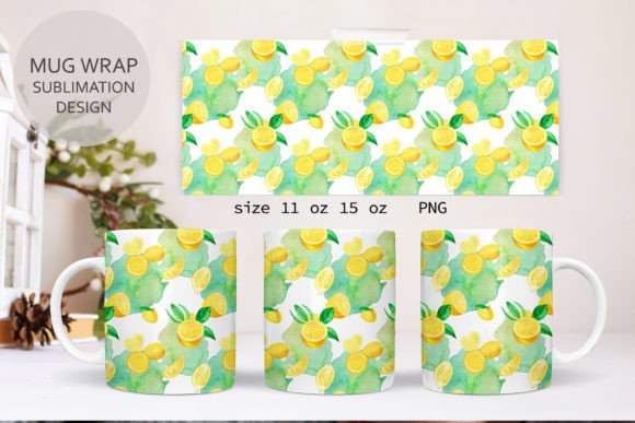 Download Mug Wraps Sublimation Tropical Lemon Mug - Mug Collection