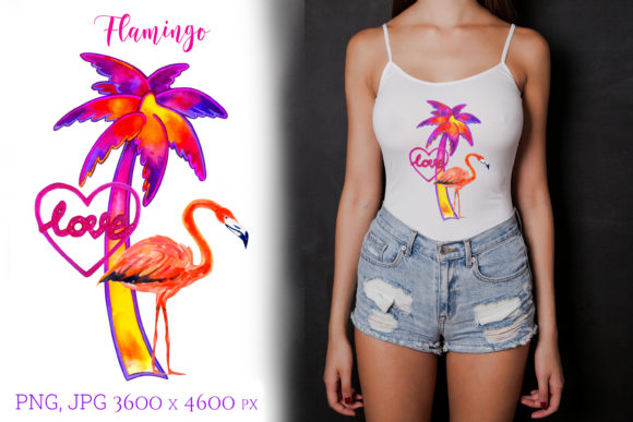 Download Flamingo Sublimation. Watercolor Summer. - Premium Bundle