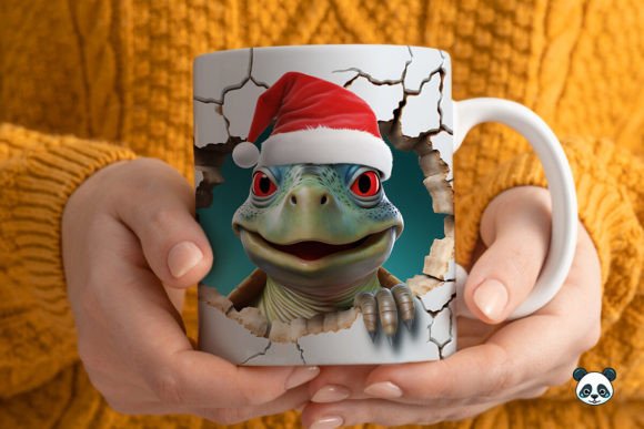Download 3D Christmas Sea Turtle Mug Wrap - Mug Collection