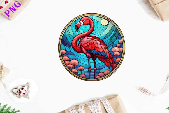 Download Stained Glass Flamingo Sublimation Art - Flamingo sublimation Collection