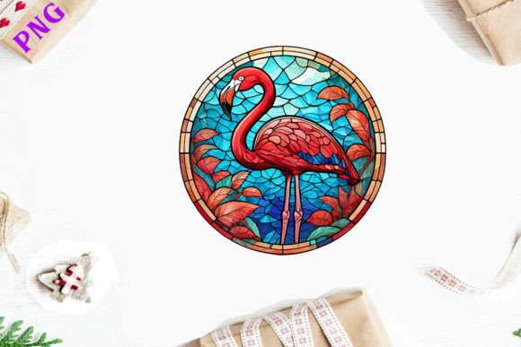 Download Stained Glass Flamingo Sublimation Art - Flamingo sublimation Collection