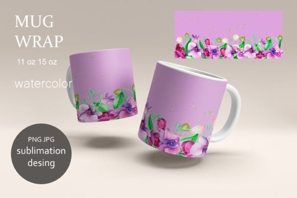 Download Mug Wraps Sublimation Tropical Orchid - Mug Collection