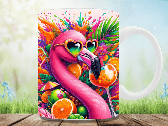 Download Fruity Flamingo Party Splash Mug Wrap - Mug Collection