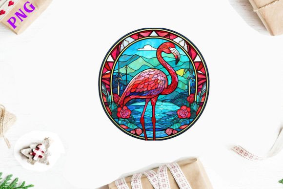Download Stained Glass Flamingo Sublimation Art - Flamingo sublimation Collection