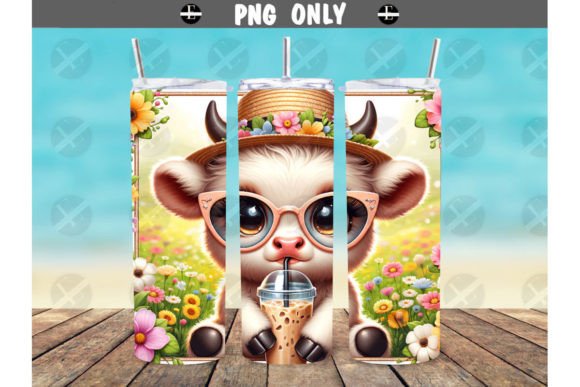 Download Highland Cow Summer Skinny Tumbler Wrap - Highland cow summer Collection